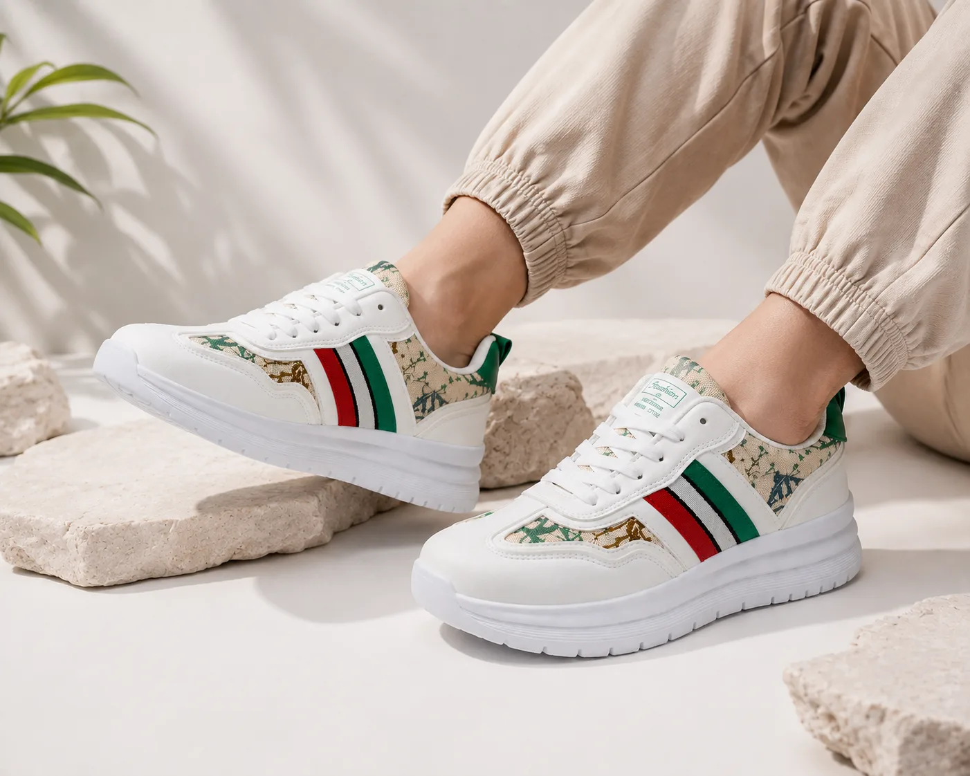 multi stripes sneaker
