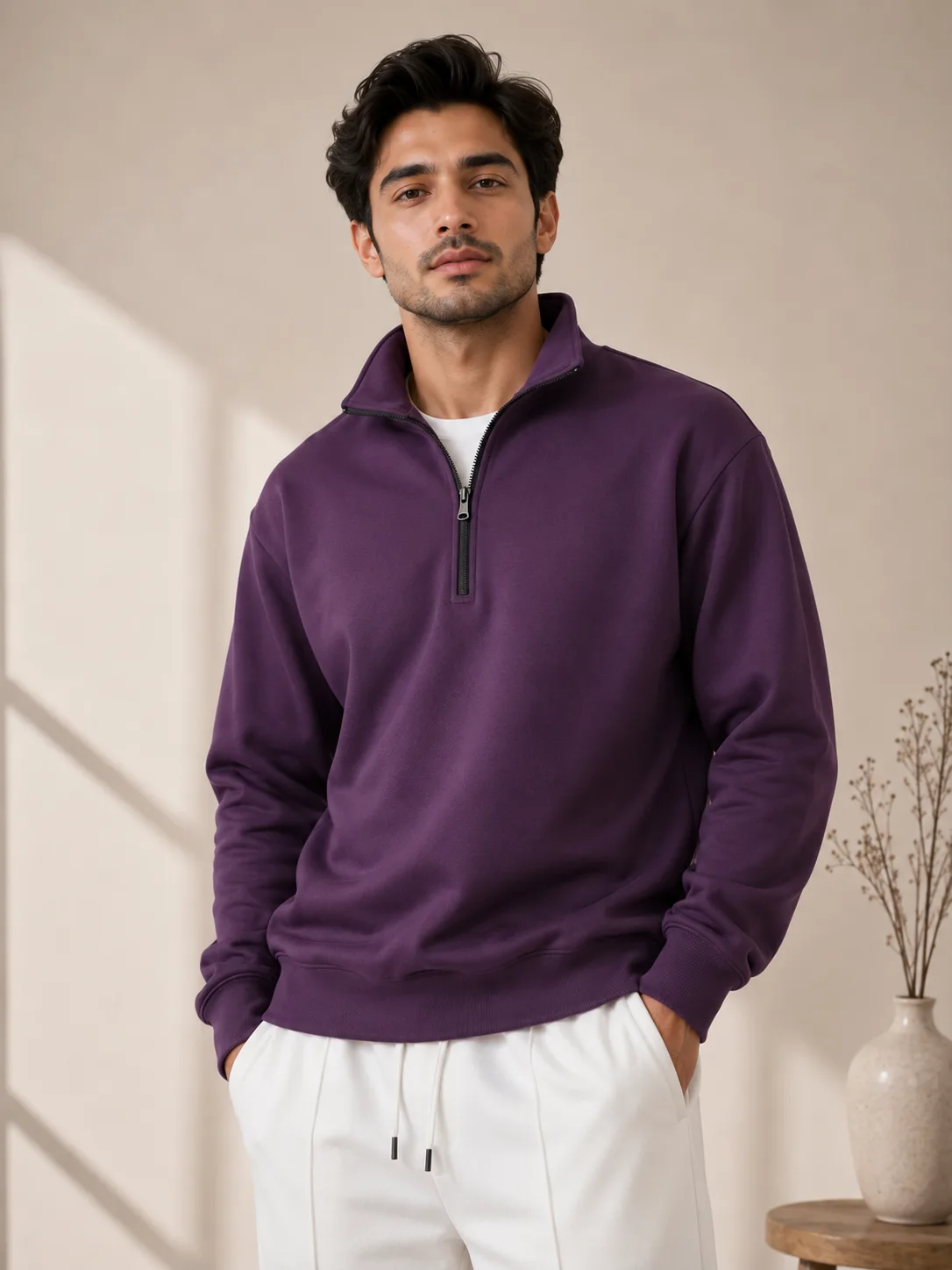 quater zipper sweatshirt